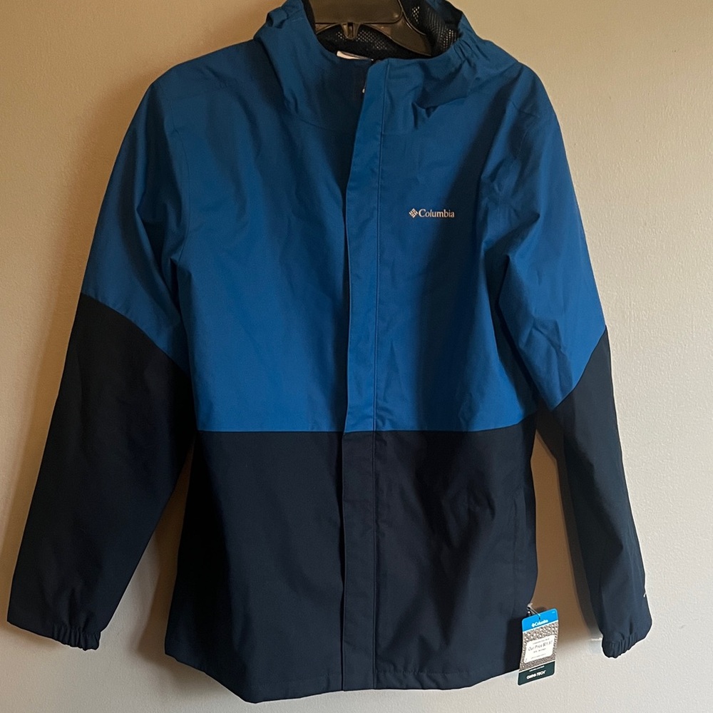 Columbia Kids Blue and Navy Two-Tone Hooded Raincoat